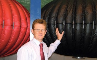 Undersea air bags store wind power