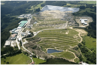 Foto aérea del vertedero donde se geoposiciona e identifica cada pozo